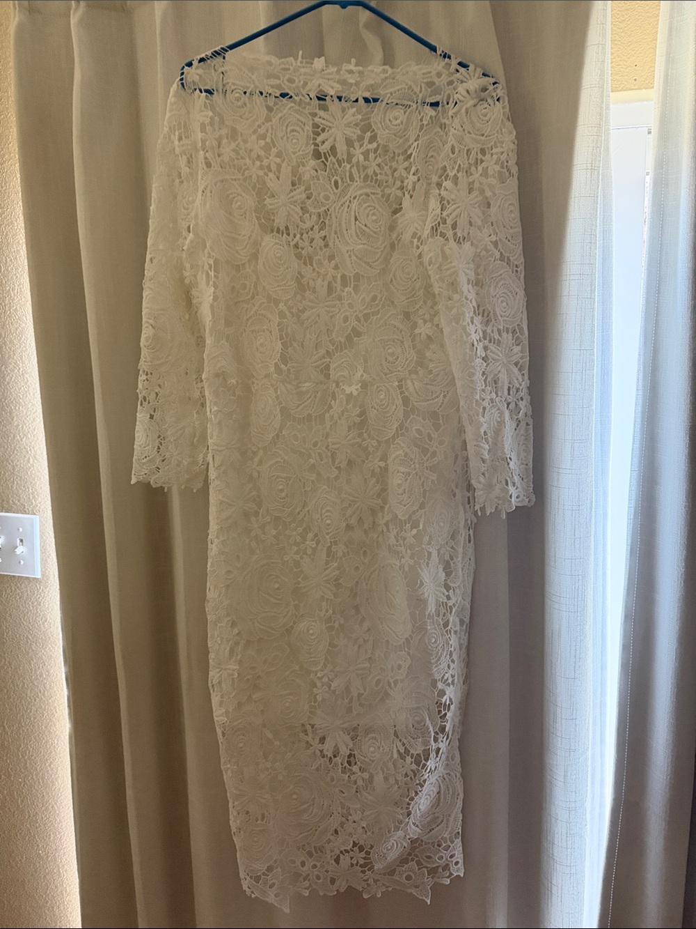 White crochet Lace Off-Shoulder Midi Dress